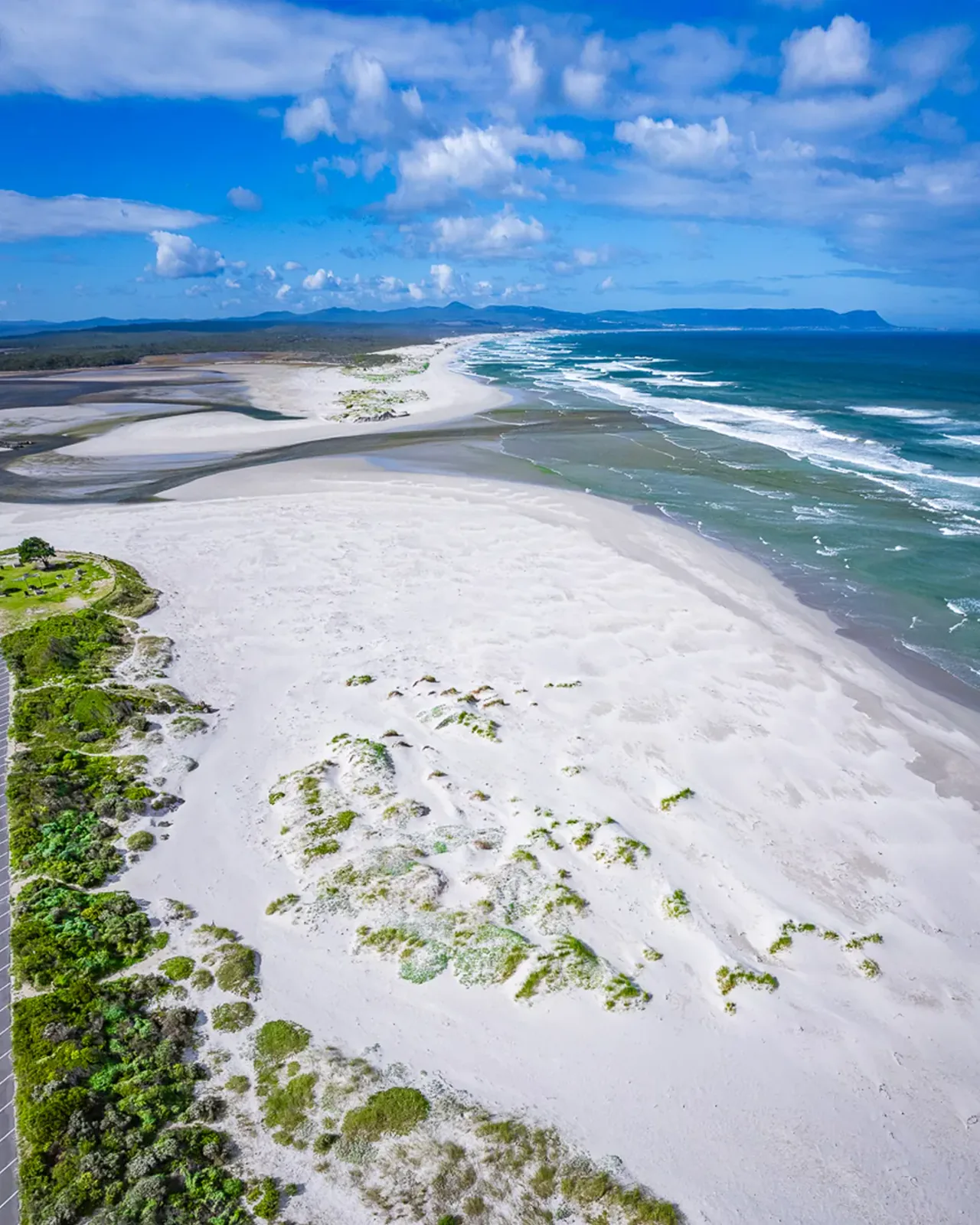 Aerial view of Voëlklip and Grotto Beach, Hermanus